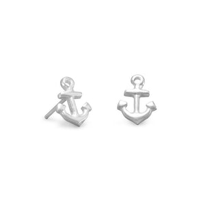 Sterling Silver Anchor Stud Earrings - SoMag2