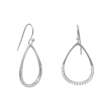 Load image into Gallery viewer, Rhodium Plated CZ Pear Drop Earrings - SoMag2