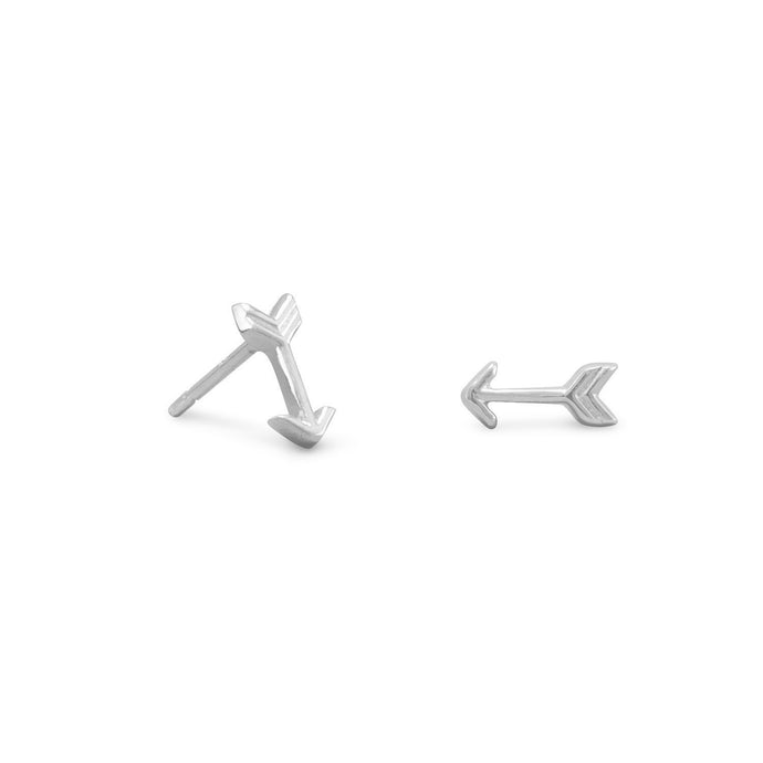 Rhodium Plated Small Arrow Earrings - SoMag2