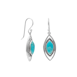 Oxidized Marquise Reconstituted Turquoise Earrings - SoMag2