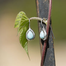 Load image into Gallery viewer, Rhodium Plated Pear Shape Larimar Earrings - SoMag2