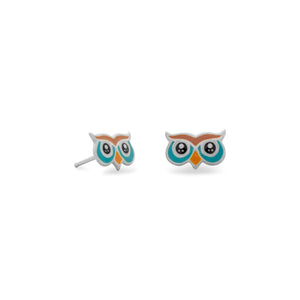 Enamel Owl Stud Earrings - SoMag2