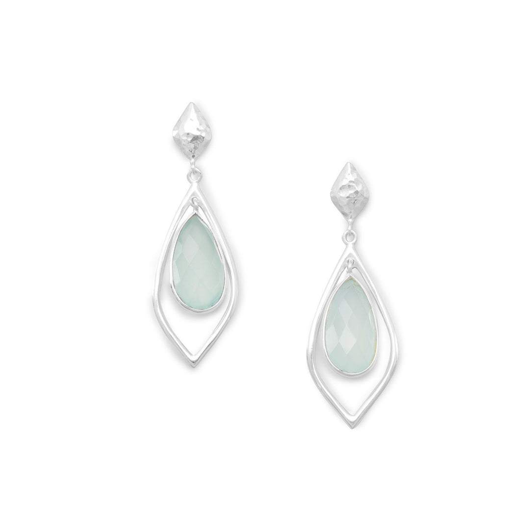 Faceted Green Chalcedony Drop Earrings - SoMag2