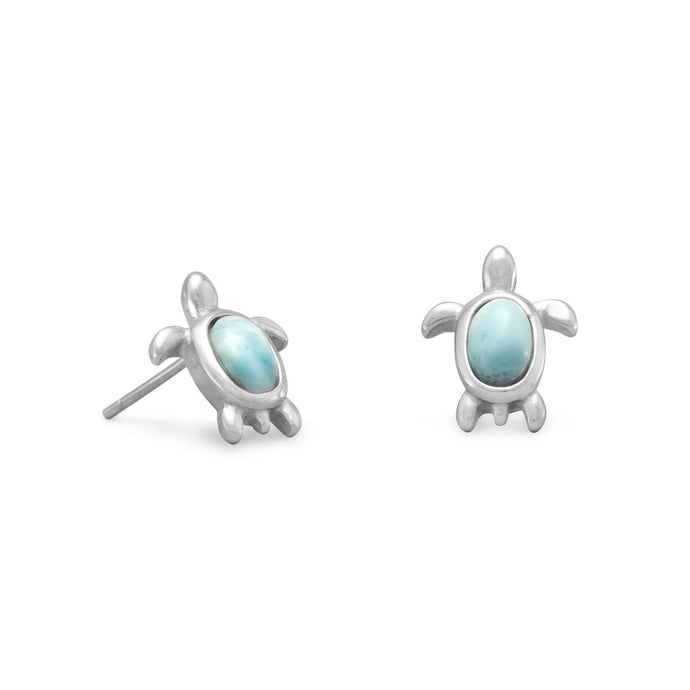 Larimar Turtle Stud Earrings - SoMag2