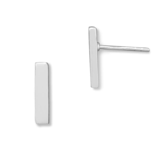 Sterling Silver Bar Stud Earrings - SoMag2