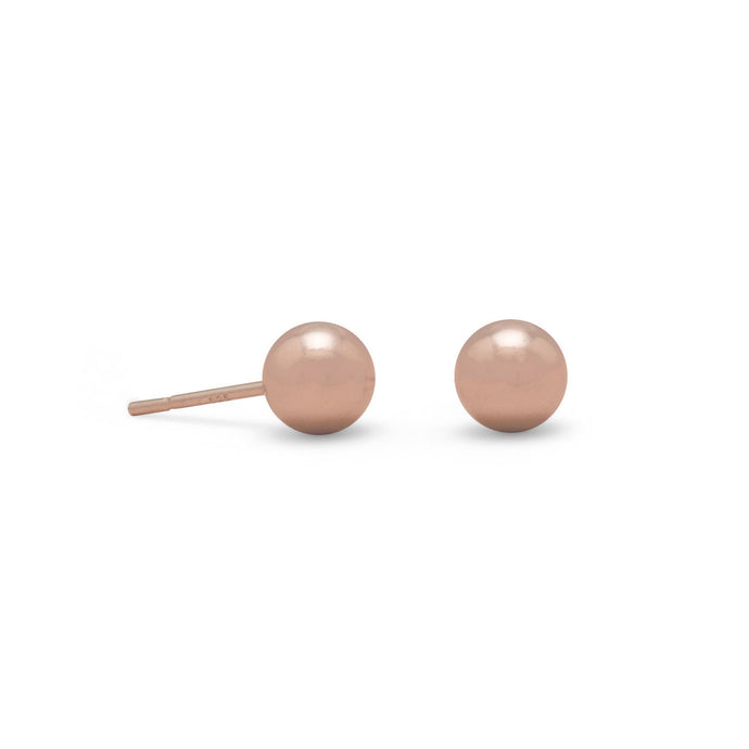 Rose Gold Plated 6mm Ball Stud Earrings - SoMag2