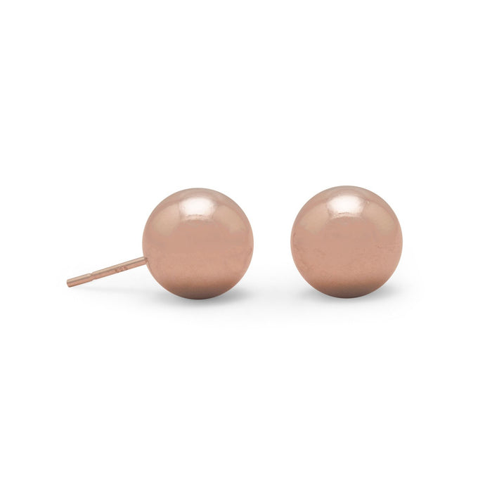 Rose Gold Plated Ball Stud Earrings - SoMag2