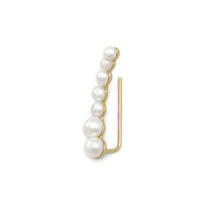 Gold Plated Graduated Cultured Freshwater Pearl Ear Climbers - SoMag2