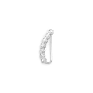 Rhodium Plated Bezel CZ Ear Climbers - SoMag2