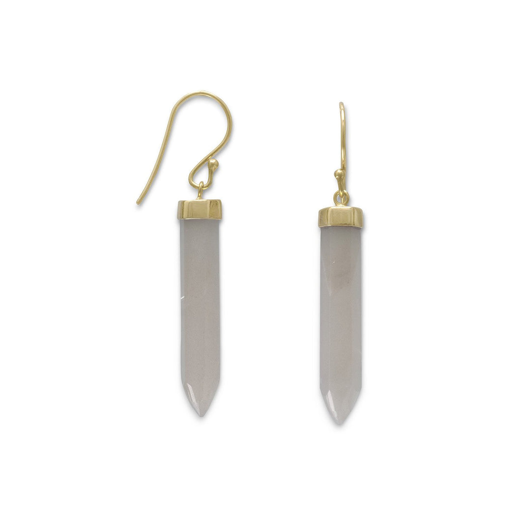 Spike Pencil Cut Gray Moonstone Earrings - SoMag2