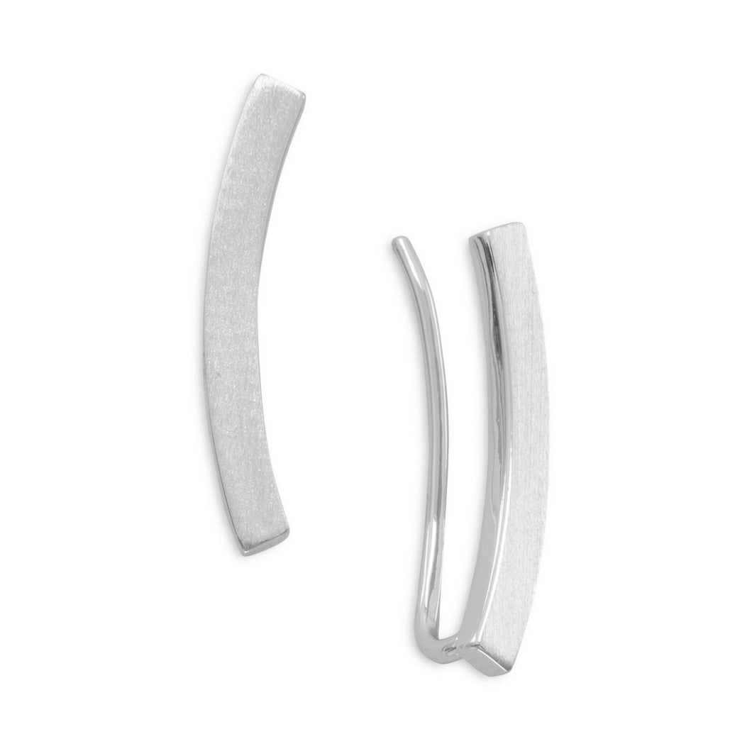 Rhodium Plated Curved Bar Ear Climbers - SoMag2