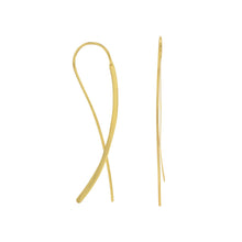Load image into Gallery viewer, Gold Plated Flat Long Wire Earrings - SoMag2