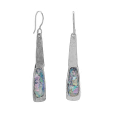 Load image into Gallery viewer, Oxidized Textured Roman Glass Earrings - SoMag2