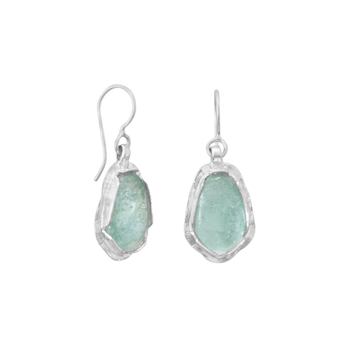 Polished Pear Ancient Roman Glass Drop Earrings - SoMag2