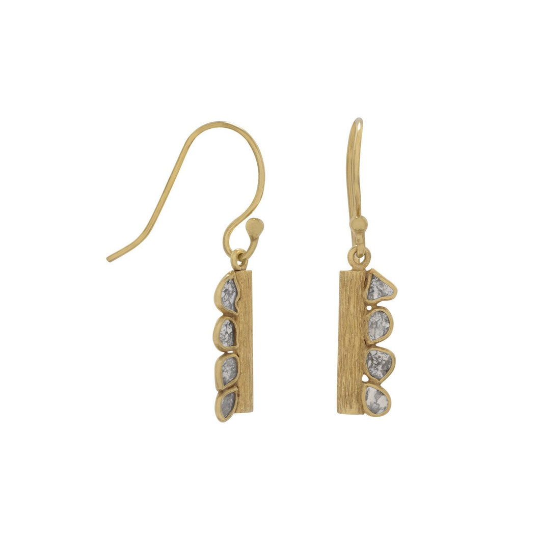 Gold Plated Polki Diamond Drop Earrings - SoMag2