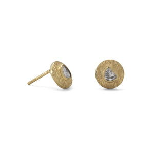 Gold Plated Polki Diamond Post Earrings - SoMag2
