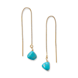 Turquoise Bead Threader Earrings - SoMag2