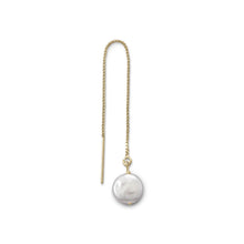 Load image into Gallery viewer, Single Cultured Freshwater Coin Pearl Threader Earring - SoMag2