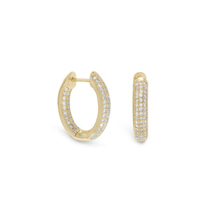 Gold Plated CZ In/Out Hoop Earrings - SoMag2