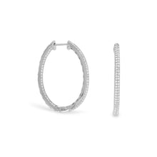 Load image into Gallery viewer, Rhodium Plated CZ In/Out Hoop Earrings - SoMag2