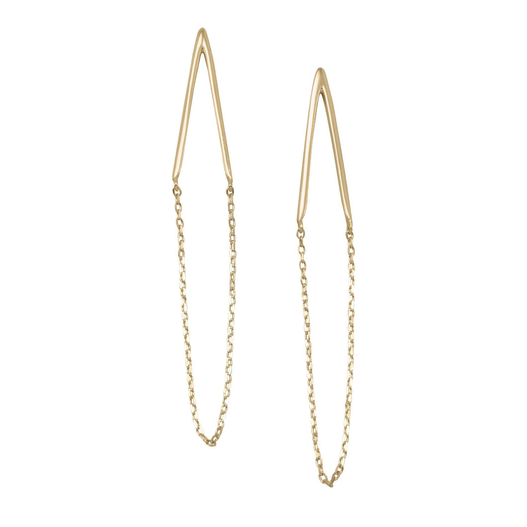 Gold Plated Chain Drop Earrings - SoMag2