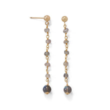 Load image into Gallery viewer, Post Earrings with Labradorite Beads - SoMag2