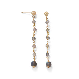 Post Earrings with Labradorite Beads - SoMag2