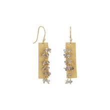 Load image into Gallery viewer, Textured Rectangle and Labradorite Bead Earrings - SoMag2