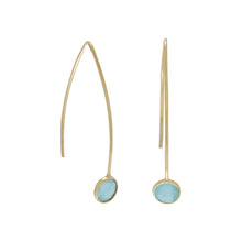 Load image into Gallery viewer, Gold Plated Green Hydro Glass Wire Earrings - SoMag2