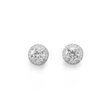 Load image into Gallery viewer, Rhodium Plated Elegant 6.5mm CZ Studs - SoMag2