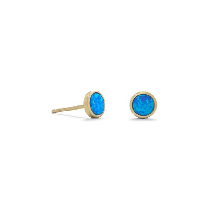 Synthetic Blue Opal Studs - SoMag2