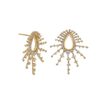 Load image into Gallery viewer, Gold Plated Bursting CZ Post Earrings - SoMag2