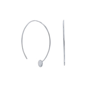 Rhodium Plated Threader Dot End Earring - SoMag2