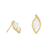 Load image into Gallery viewer, Marquise Rainbow Moonstone Post Earrings - SoMag2