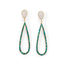 Load image into Gallery viewer, Rainbow Moonstone and Turquoise Chip Post Earrings - SoMag2