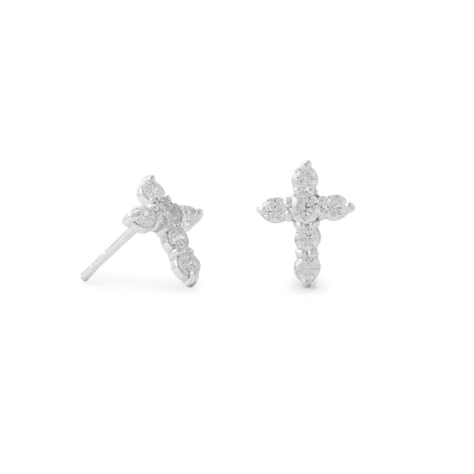 Small CZ Cross Stud Earrings - SoMag2