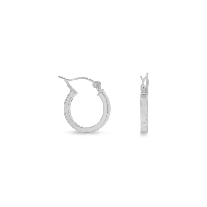 Silver Square Tube Hoop Earrings - SoMag2