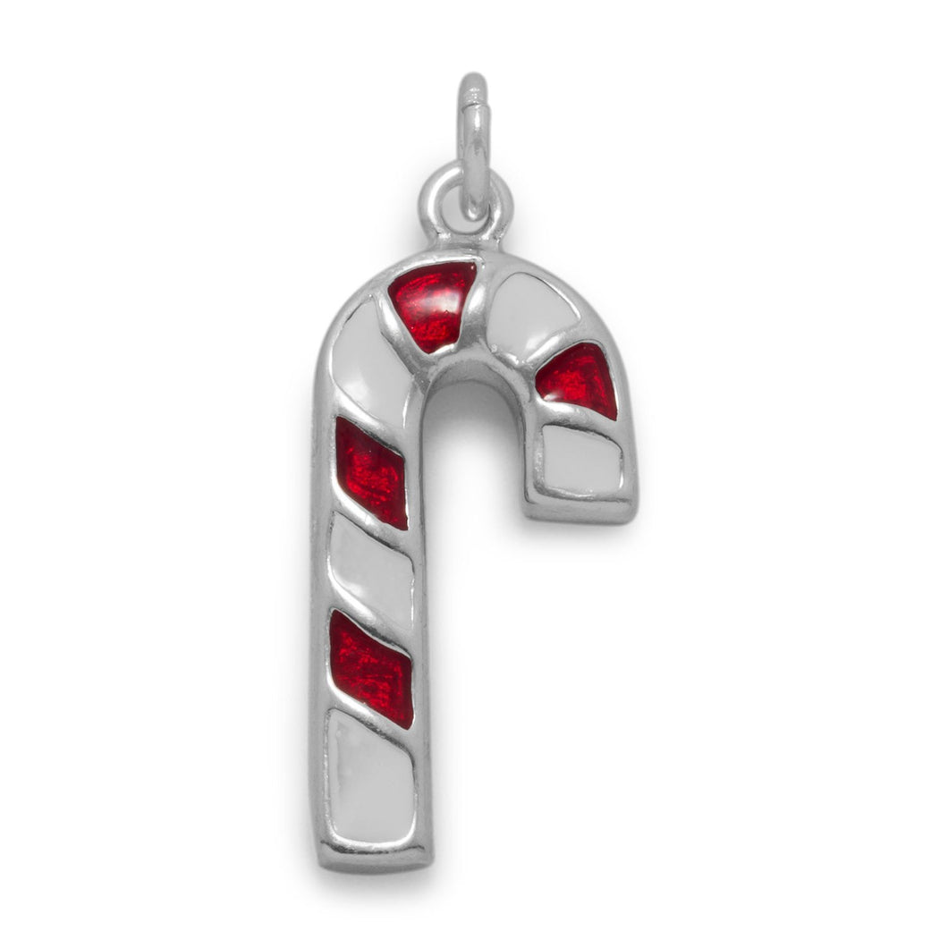 Red and White Enamel Candy Cane Charm - SoMag2