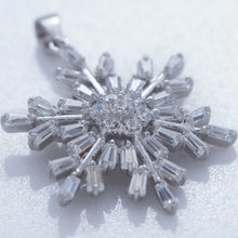 Load image into Gallery viewer, Rhodium Plated CZ Snowflake Pendant - SoMag2