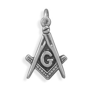 Oxidized Masons Symbol Charm - SoMag2
