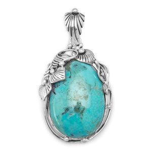 Oval Reconstituted Turquoise Pendant - SoMag2