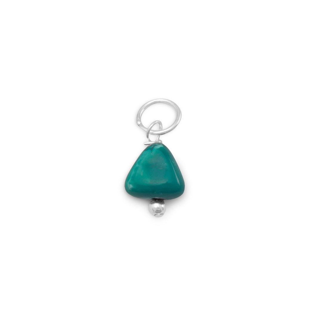 Reconstituted Turquoise Nugget Charm - December Birthstone - SoMag2