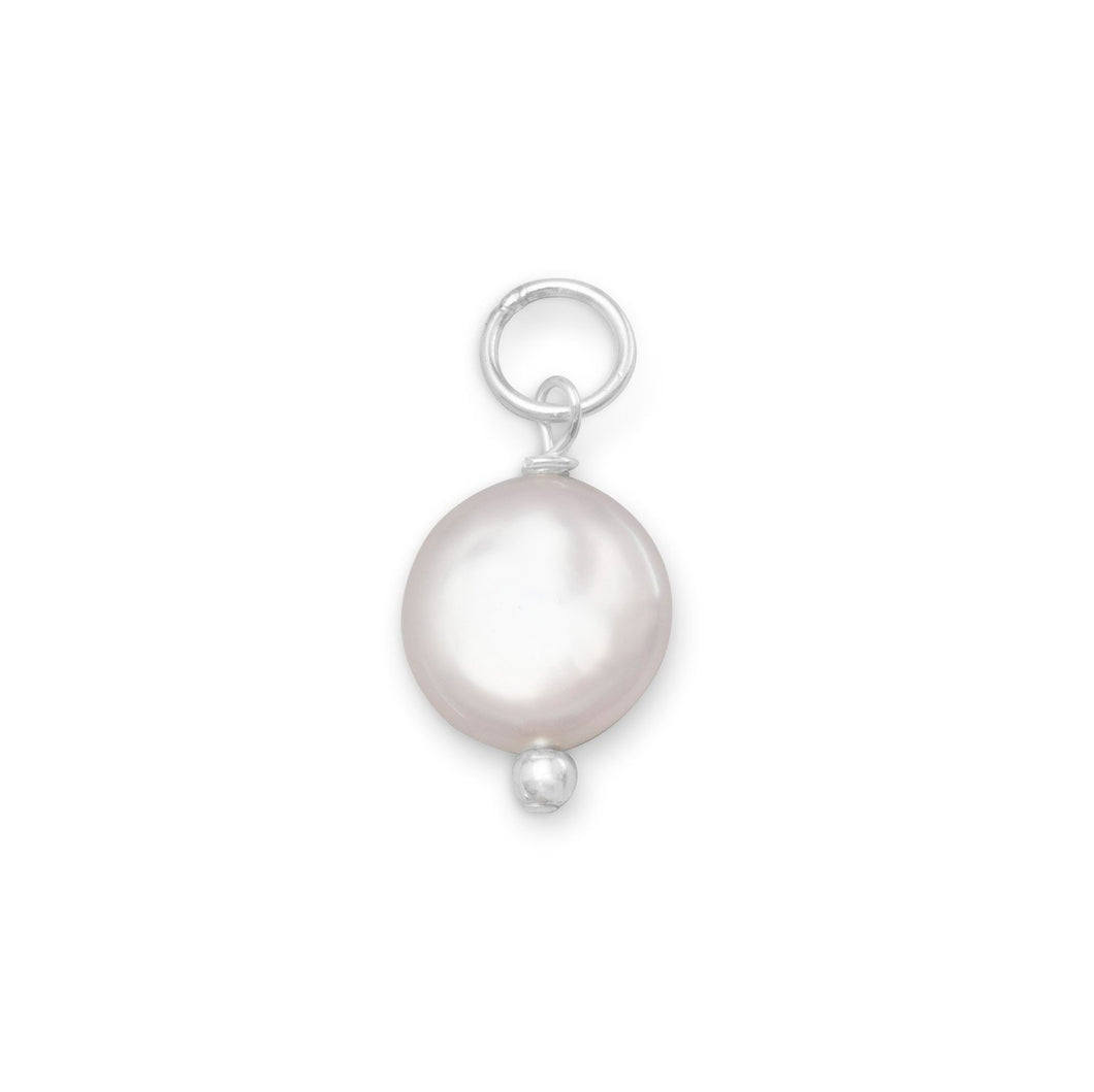 Cultured Freshwater Coin Pearl Charm June Birthstone - SoMag2