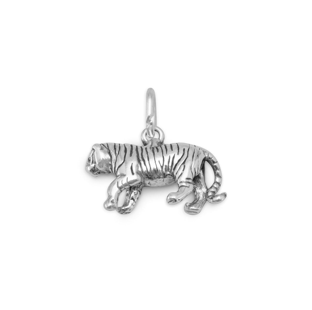 Sterling Silver Oxidized Tiger Charm - SoMag2