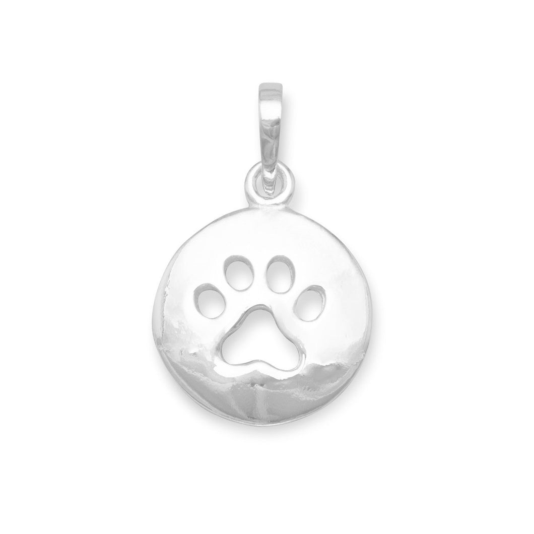 Round Cut Out Paw Print Pendant - SoMag2