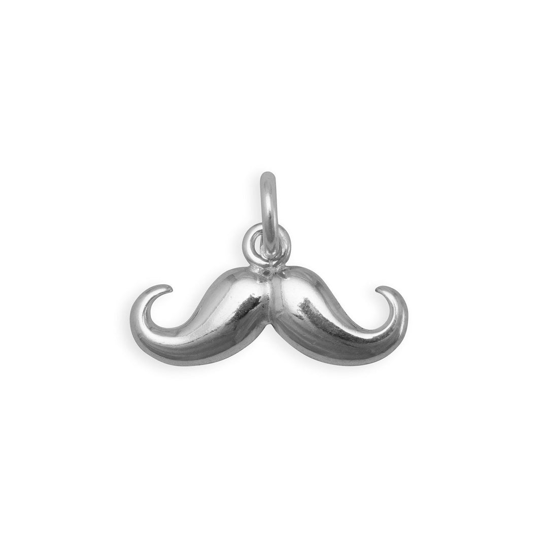 Polished Silver Mustache Charm - SoMag2