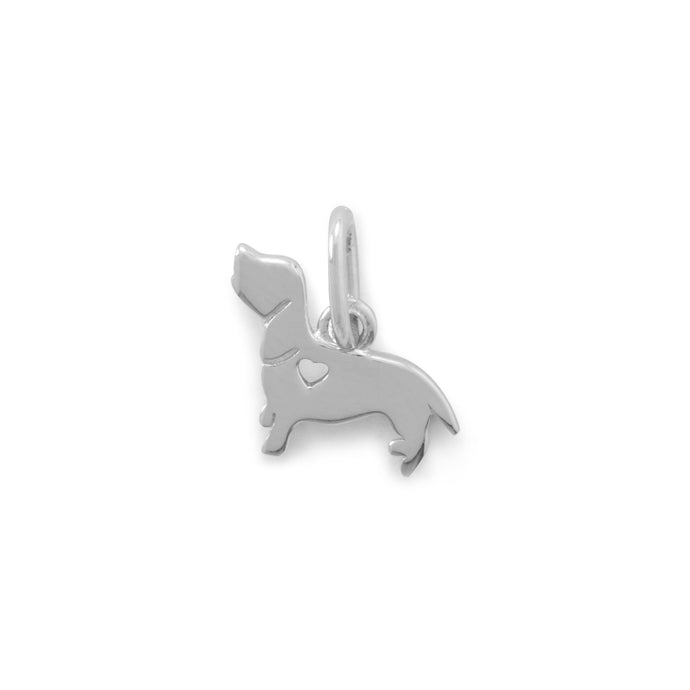 Rhodium Plated Darling Dachshund Dog Charm - SoMag2