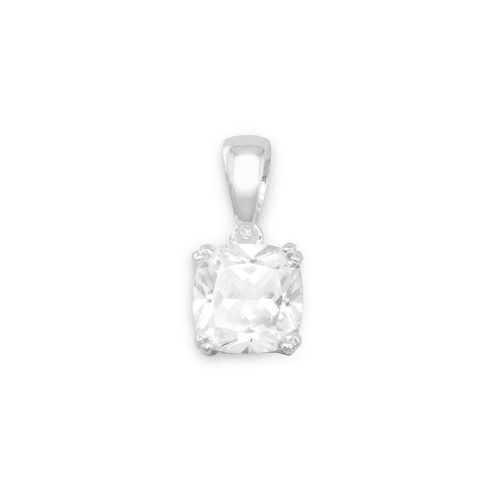 Round Edge Square CZ Filigree Side Pendant - SoMag2