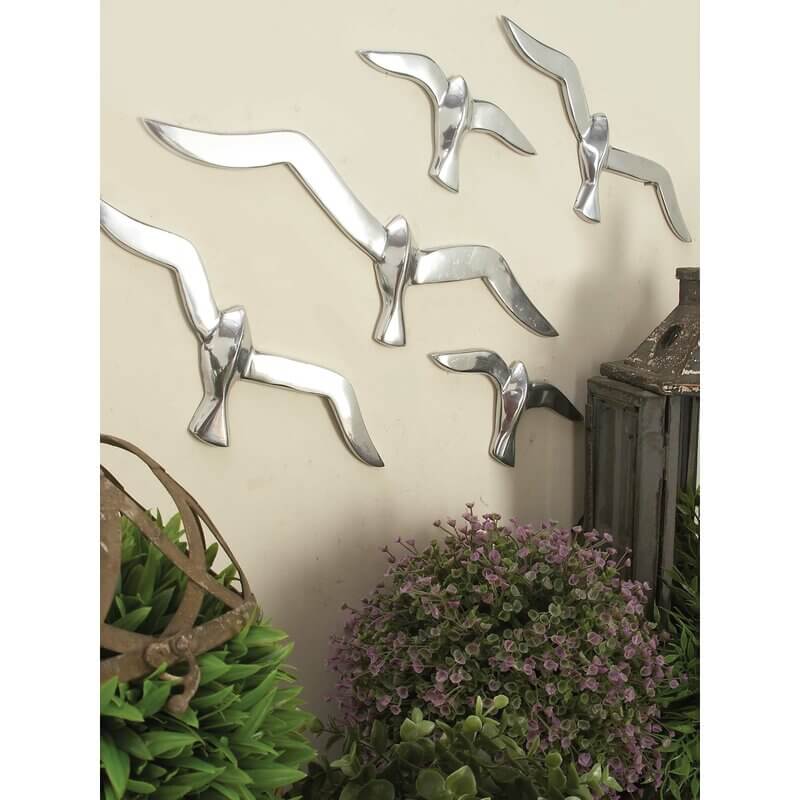 Simona Silver Aluminum Bird Sculptures Set - SoMag2