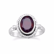 Load image into Gallery viewer, Faceted Garnet Ring with Rope Edge - The Southern Magnolia Too